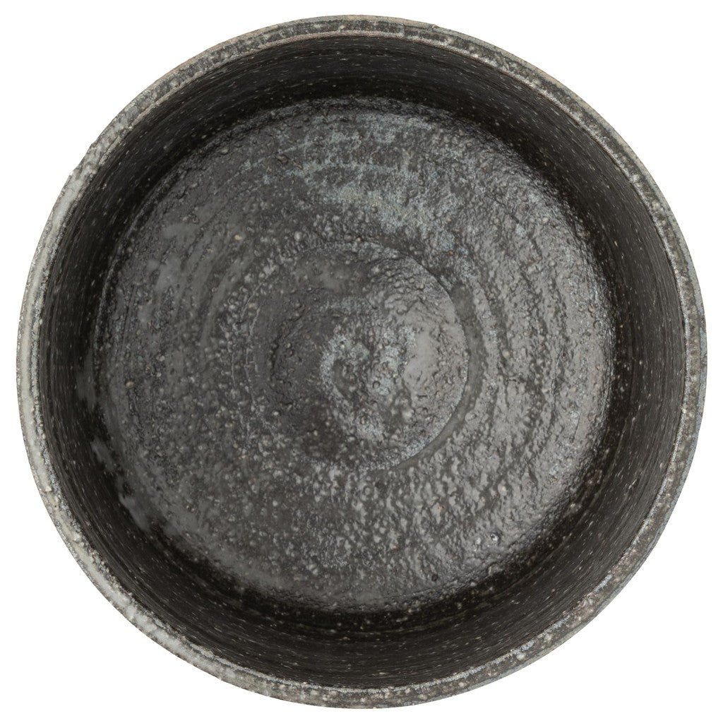 Marui Seito Shigaraki Ware Hechimon Matcha Tea Bowl Approximately 11 cm in diameter Black Steel Brown MR-3-4119