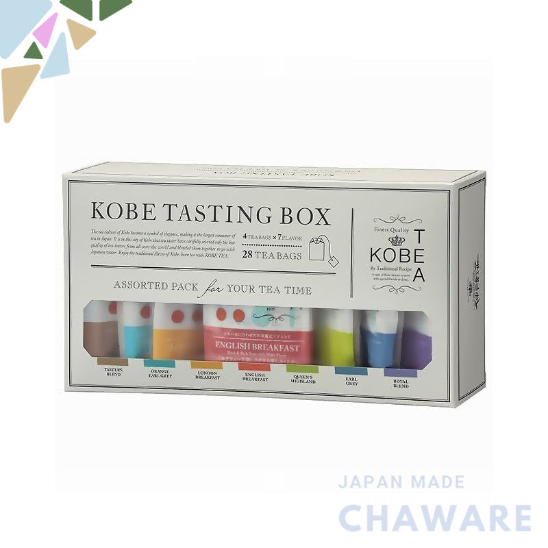 Kobe Tea Tasting Box - 28 bags of 7 varieties of loose leaf tea, meticulously selected by a tea sommelier. Includes Earl