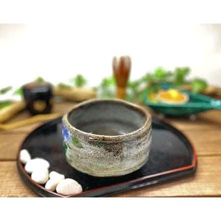 Kutani [Matcha Bowl] in Hydrangea Pink & Blue with Undercoating, Ceramic