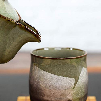 "Waza no Kura Kutani Ware Tea Cup - Silver Glaze Purple - Pottery Brand Japanese Tableware - Yunomi Chawan - Celebration for the 70th Birthday - Present Gift"