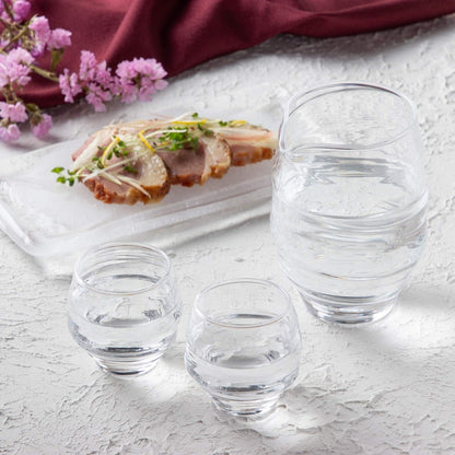 Toyosasaki Glass Sake Glass Collection Cold Sake Set Made in Japan Dishwasher Safe Sake Cups Sake Glass Carafe Set Gift Present Elderly Day Father's Day Mother's Day Birthday G095-H100