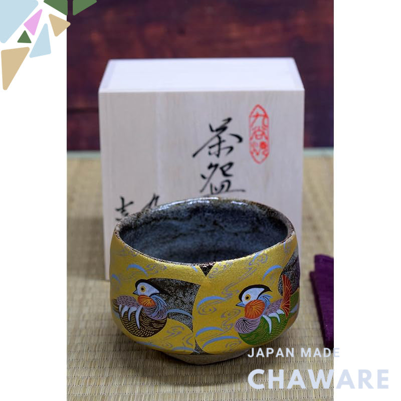Matcha Bowl, Ceramic, Tea Utensil, Kutani Ware, Matcha Tea Bowl, Gold Leaf, Mandarin Duck, Brand, Matcha, Rice Bowl, Jap