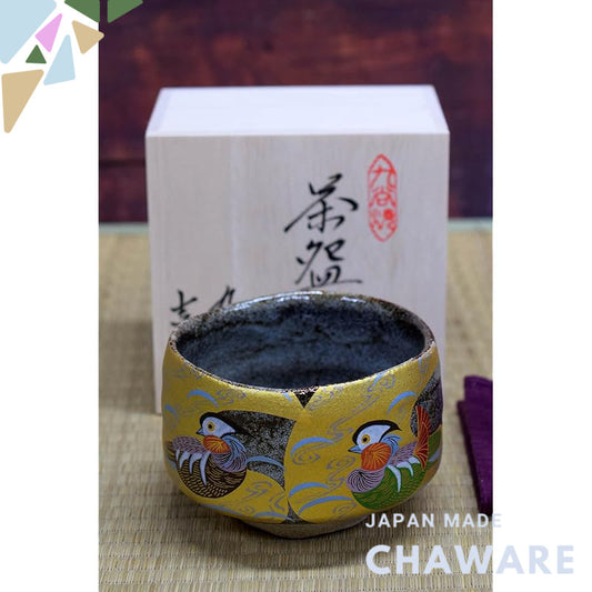 Matcha Bowl, Ceramic, Tea Utensil, Kutani Ware, Matcha Tea Bowl, Gold Leaf, Mandarin Duck, Brand, Matcha, Rice Bowl, Jap