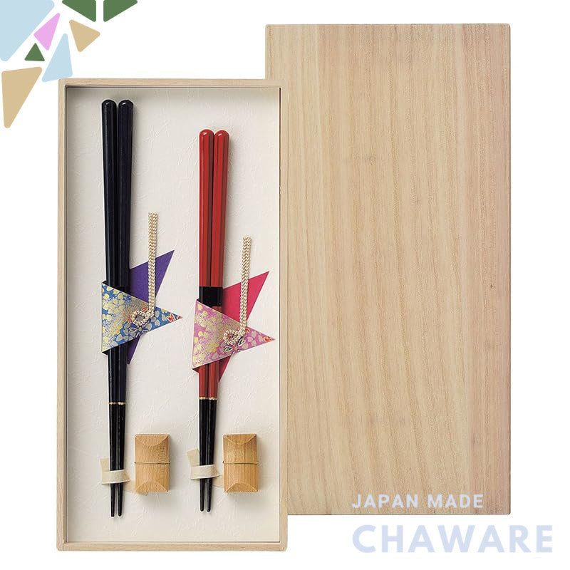 Aito Manufacturing "Hyōzaemon" Couple Chopsticks Set in Wooden Box - Japanese Craftsmanship Gift