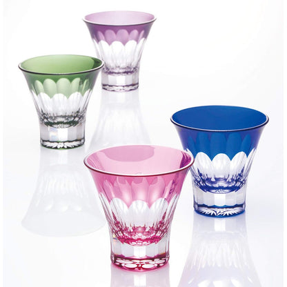 【made in japan】Sasaki Glass Yachiyo Kiriko Cup with Bamboo Leaf Pattern 85ml Made in Japan in a Wooden Box Sake Cup Sake Glass Whiskey Glass Gift Present for Respect for the Aged Day Father's Day Mother's Day Birthday LS19759SULM-C694-S2