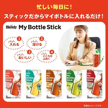 AGF Blendy My Bottle Stick Healing Blend Tea - 4 Types, 6 Sticks x 3 Boxes [Tea] [Caffeine-Free] [No Caffeine] [For Water Bottles]