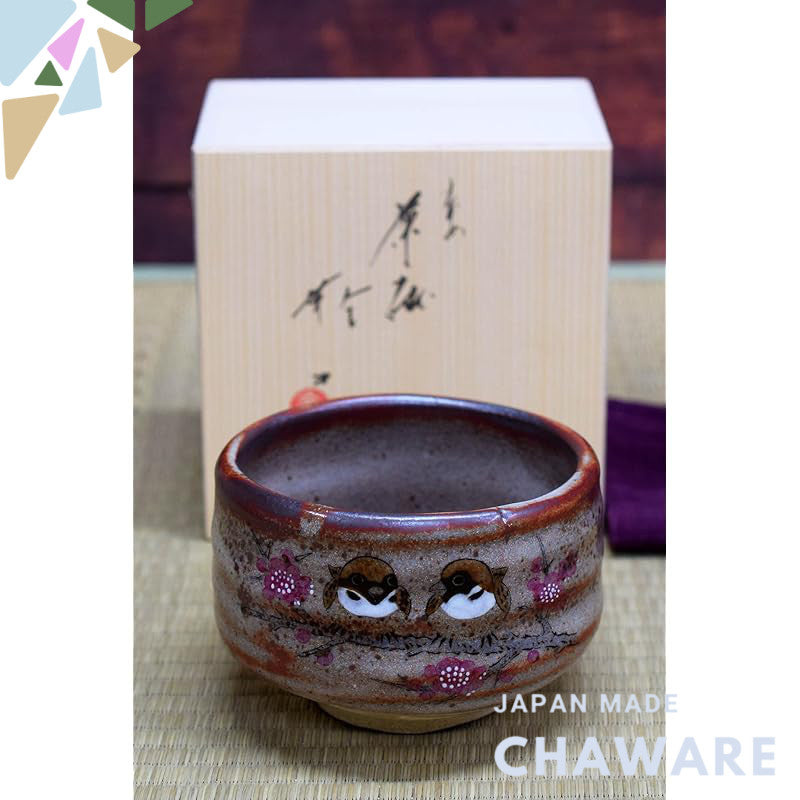 Matcha bowl, pottery, tea utensils, Kutani ware, matcha tea bowl, Suzume brand, matcha, rice bowl, Japanese tableware, m