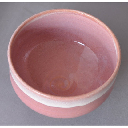 Kyoto pottery Seimokuyaki Hayashiyamagama Matcha bowl Pink flowing MK-11