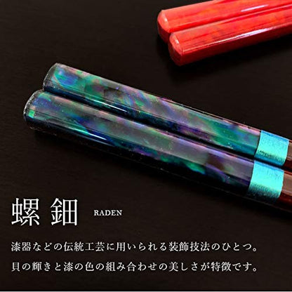Yamaya Lacquerware Store Pair Gift Chopstick Set - Maboroshi Shell Pair