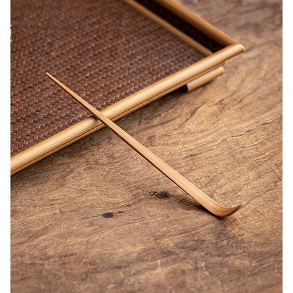 LONNEA Chashaku (Tea Scoop) Carbonized Bamboo Tea Utensil Bamboo Tea Scoop Teaspoon for Matcha Powder Scoop Natural Bamboo Tea Equipment Matcha Scoop Tea Ceremony Accessory (Chashaku - Brown - Set of 2)