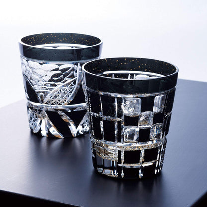 Toyo Sasaki Glass Yachiyo Kiriko On-the-Rock Ring Difference 255ml Made in Japan Comes in Wooden Box Shochu Glass Rock Glass Whiskey Glass Glass Cup Gift Present Gift for Respect-for-the-Aged Day Father's Day Mother's Day Birthday LSB19753SBK-C621