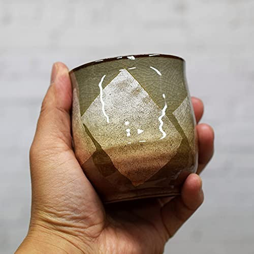 Waza no Kura Kutani Ware Teacup with Silver Glaze - Orange Ceramic Brand - Japanese Tableware - Yunomi (Teacup) - Perfect for Kanreki Celebration Gift.