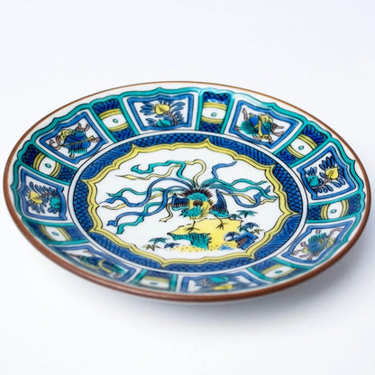 Dish Stylish Kutani Ware Masterpiece Small Plate Old Kutani Color Painting Phoenix Treasure Design Small Plate Serving Plate Brand Japanese Tableware