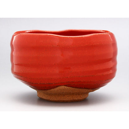 Mino Ware Small Matcha Bowl, Red Decoration, Made in Japan, 504-09