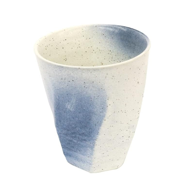 【made in japan】
Mino Ware Square Glass Free Cup, Japanese Café Series, Rough Shaved Twisted Design, White Decorative Gla