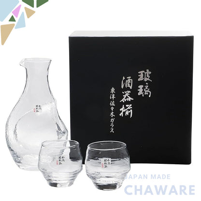 【made in japan】
Eastern Sasaki Glass Sake Chilled Set, Sake Glass Collection, Complete Sake Utensils, Boxed, Made in Japan, Dishwasher Safe, Clear, 3-Piece Set, Father's Day G604-M79 (Carafe) 300ml × 1, (Cup) 100ml × 2