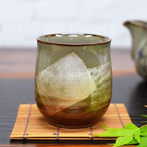 Waza no Kura Kutani Ware Teacup with Silver Glaze - Orange Ceramic Brand - Japanese Tableware - Yunomi (Teacup) - Perfect for Kanreki Celebration Gift.