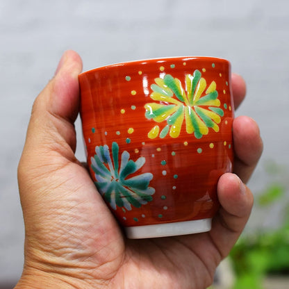 【made in japan】Waza no Kura Tea Cup Stylish Kutani Ware Yunomi Fireworks Ceramic Brand Japanese Tableware Made in Japan Kanreki Celebration Gift
