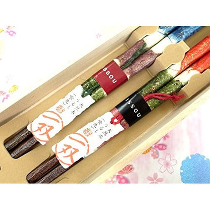 Eighth-Generation Harimaya Issō Yūshin Couple's Chopsticks in Paulownia Box, Made in Japan