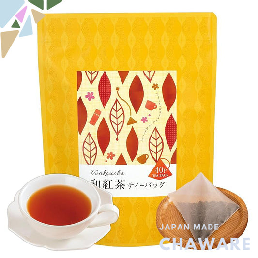 Uji Tahara Tea Factory Kyoto Black Tea Tea Bags, 40 bags (each 3g) 100% Japanese tea leaves, black tea, iced tea, lemon 