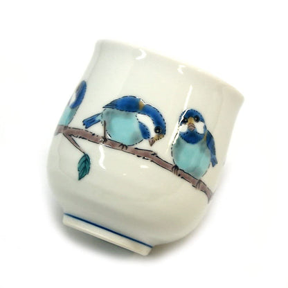 Waza no Kura Kutani Ware Teacup Sparrows Stylish Teacup Bowl Ceramic Brand Japanese Tableware Made in Japan