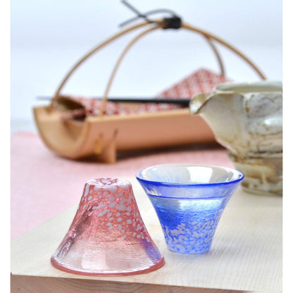 Toyo Sasaki Glass Cold Sake Glass Pair, Shofuku Cup, Mount Fuji Sake Cup Set, Made in Japan