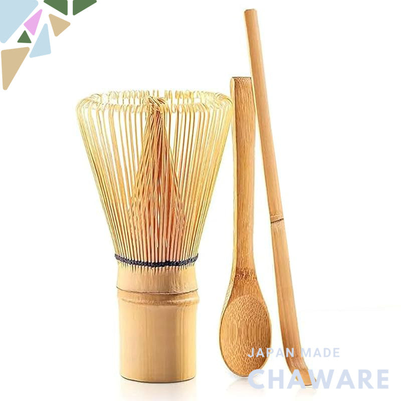 DFsucces Tea Ceremony Tools 3-Piece Set: 100-Bamboo Whisk Holder, Chasen (Tea Whisk), Chashaku (Tea Scoop), Bamboo Matcha Whisk - Traditional Tea Ceremony Craft