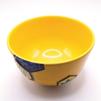 Tea ceremony utensils: Matcha bowl, yellow Ko-ji style, turtle shell pattern, made by Nakamura Suiran.