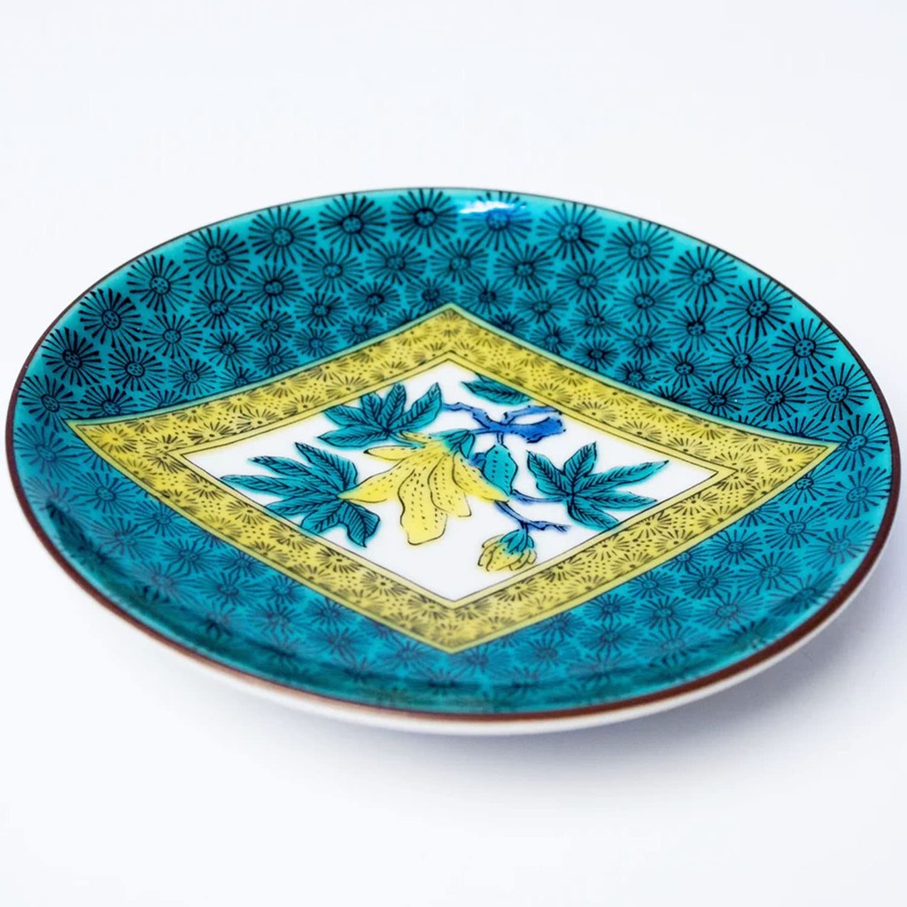 Plate Stylish Kutani Ware Masterpiece Small Plate Old Kutani Aote Buddha's Hand Pattern Side Plate Serving Dish Brand Japanese Tableware