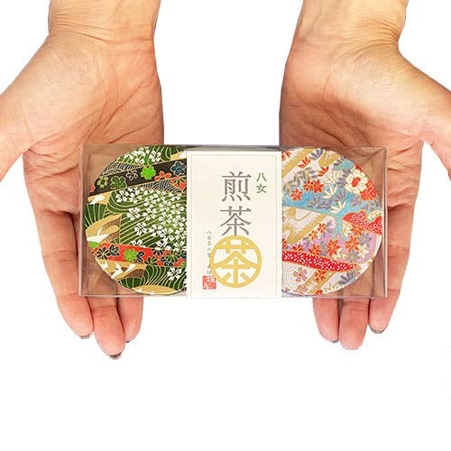 Tea Souvenir Mini Gift Yame Tea Sencha (2 Bottles) in Washi Paper Can MK-18 Yame Tea Village