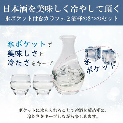 【made in japan】
Eastern Sasaki Glass Sake Chilled Set, Sake Glass Collection, Complete Sake Utensils, Boxed, Made in Japan, Dishwasher Safe, Clear, 3-Piece Set, Father's Day G604-M79 (Carafe) 300ml × 1, (Cup) 100ml × 2