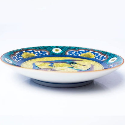 Plate Stylish Kutani Ware Masterpiece Soy Dish Yoshidaya Crane Ceramics Small Plate Serving Dish Brand Japanese Tableware