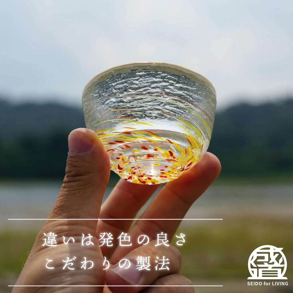 SEIDO Beidoro Ochoko Set - Kutani-style Sake Cups, Made in Japan, Packed in a Paulownia Wood Box, Perfect for Father's Day, Mother's Day, Respect for the Aged Day Gifts, Set of 5
