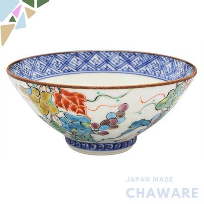 Kyo-Yaki Seimiyaki Ichirakugama Hime Chawan (Gift Box) Colored Grapes B8-5