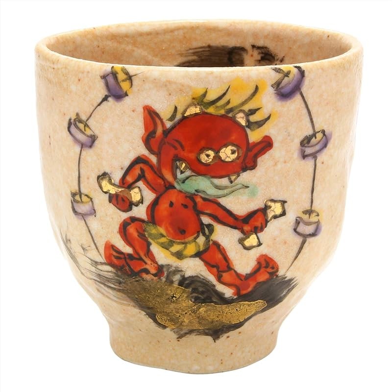 【made in japan】
Wada Kazuhito Minoyaki Raijin Tea Cup by Utsuwa Roan with Gift Box, Model 105-0017 - Elegant Japanese Po