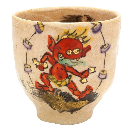 【made in japan】
Wada Kazuhito Minoyaki Raijin Tea Cup by Utsuwa Roan with Gift Box, Model 105-0017 - Elegant Japanese Po