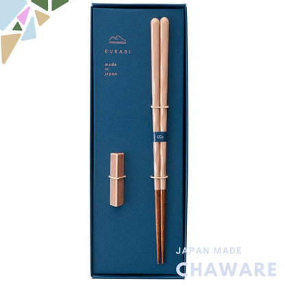 KURABI Premium Japanese Chopsticks and Holder Gift Set - 23cm, Dishwasher Safe, Various Colors, Made in Japan