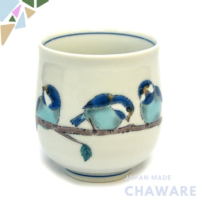 Waza no Kura Kutani Ware Teacup Sparrows Stylish Teacup Bowl Ceramic Brand Japanese Tableware Made in Japan