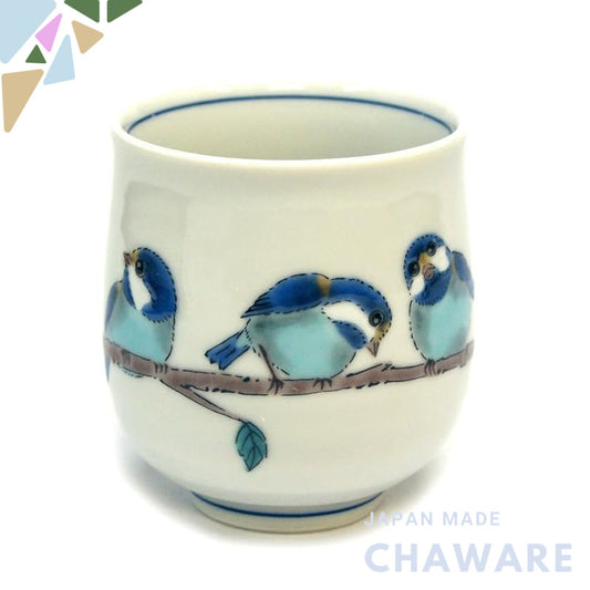 Waza no Kura Kutani Ware Teacup Sparrows Stylish Teacup Bowl Ceramic Brand Japanese Tableware Made in Japan