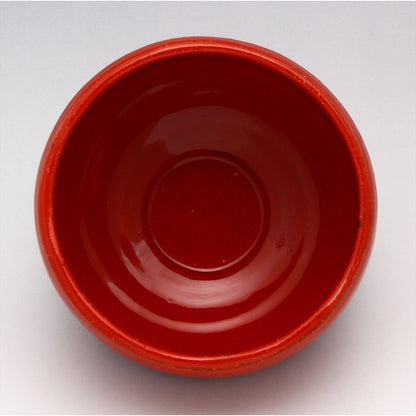 Mino Ware Small Matcha Bowl, Red Decoration, Made in Japan, 504-09