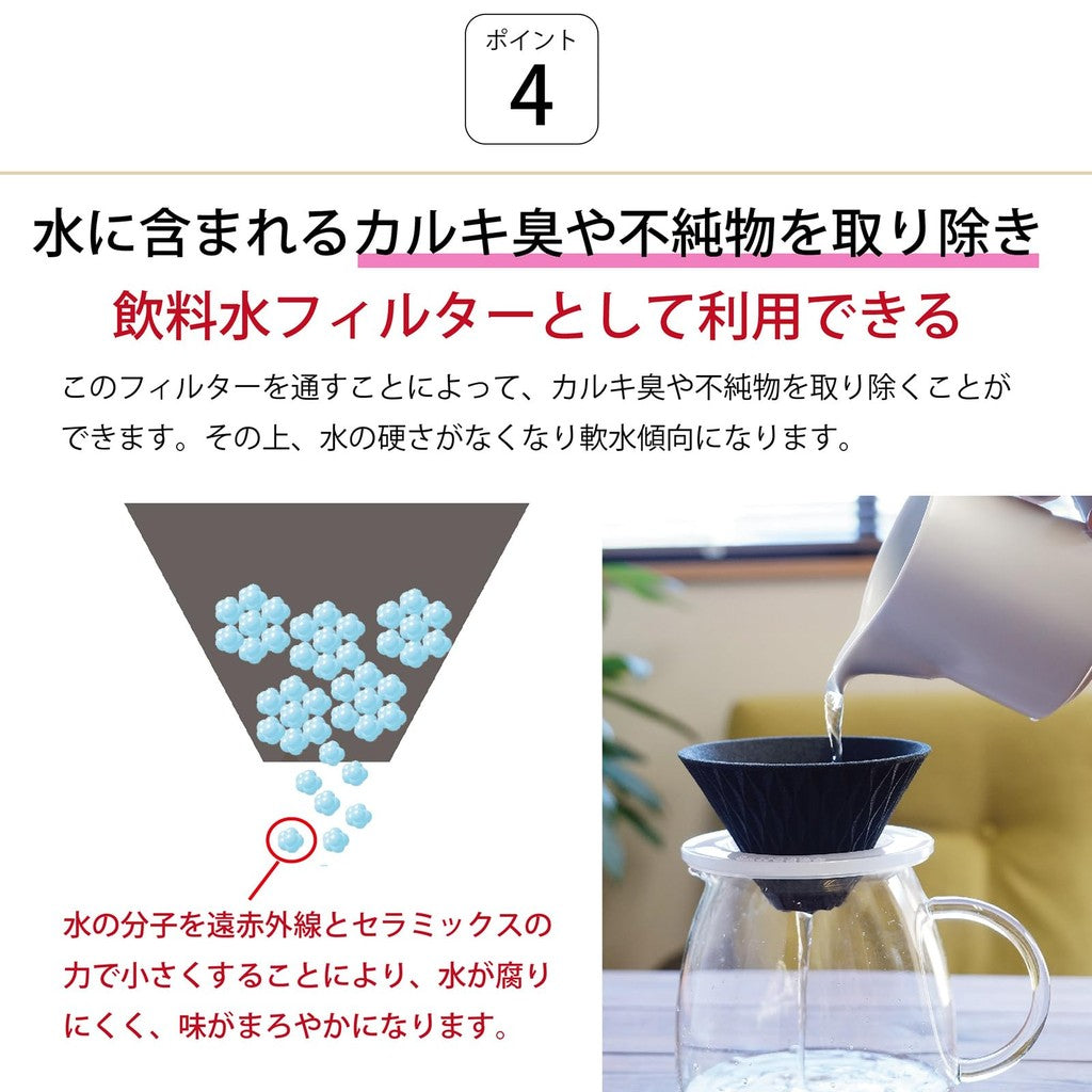 COFIL Flow Wave Ceramic Coffee Dripper with Base - Available in Peacock Green, Salmon Pink, and Black - Made in Japan