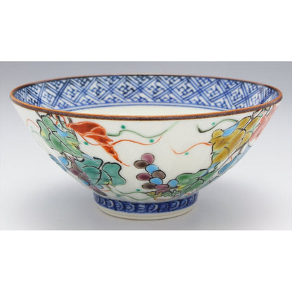 Kyo-Yaki Seimiyaki Ichirakugama Hime Chawan (Gift Box) Colored Grapes B8-5