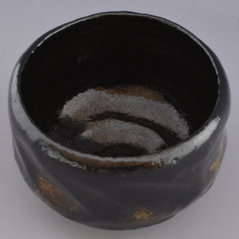 Kyoto Ware, Kiyomizu Ware, Shoraku Kiln, High Matcha Bowl, Black Raku, K4-1 Black