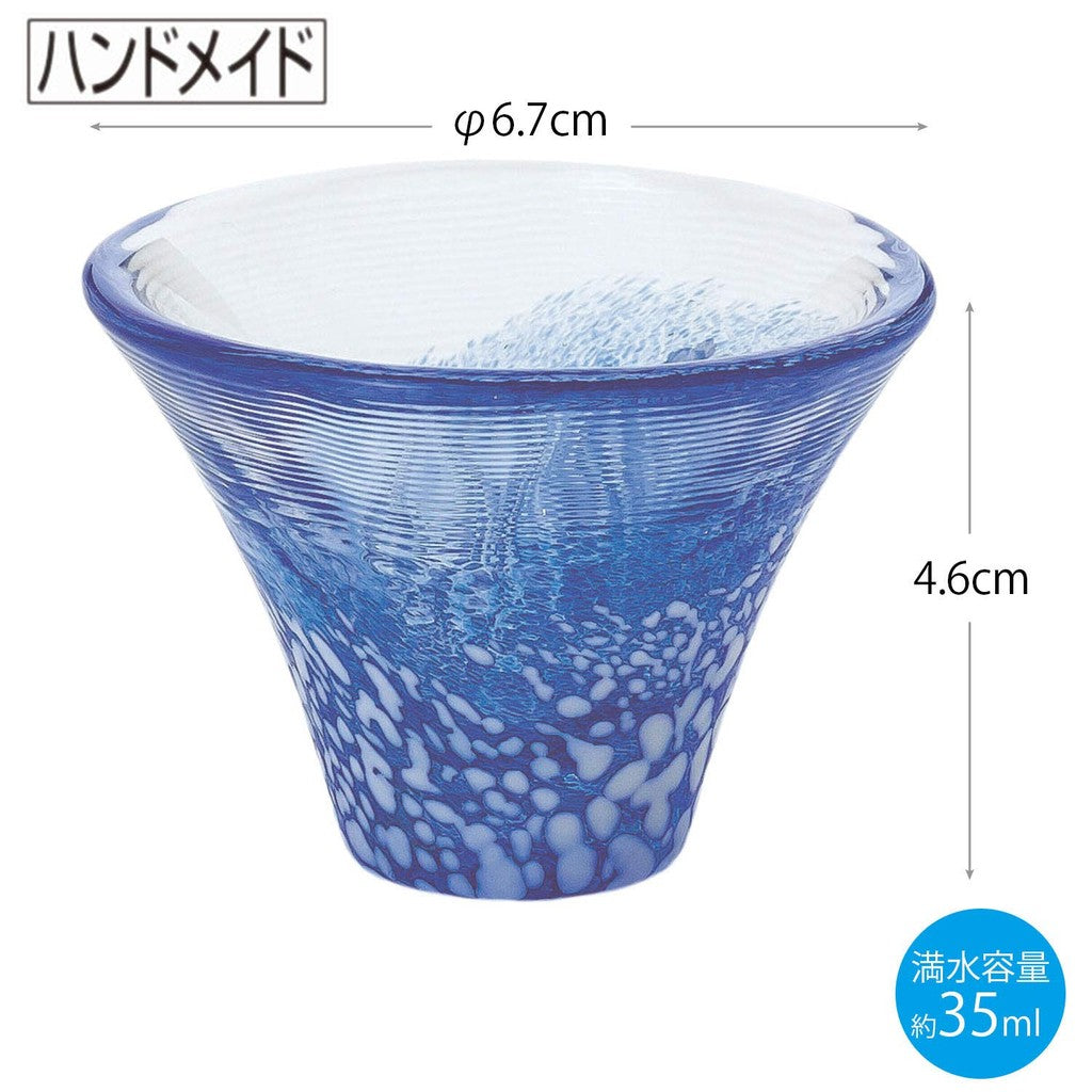 Toyo Sasaki Glass Cold Sake Glass Pair, Shofuku Cup, Mount Fuji Sake Cup Set, Made in Japan