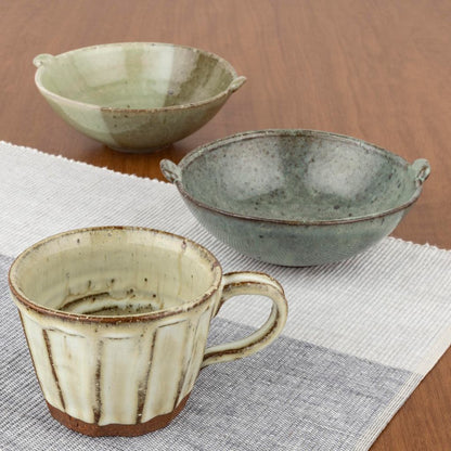 Tatara Ceramic Mug 300cc - Red Clay Knar and Blue Finishing, Water-Resistant, Made in Japan