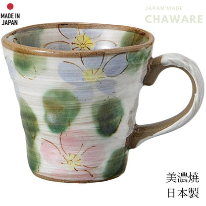Ale-net Purple Sakura Ceramic Mug 230cc 12x9x8cm, Microwave Safe, Mino Ware, Made in Japan - Perfect for Your Tea or Cof