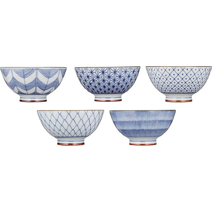 Saikaitoki Arita Ware Assorted Bowl Set - Japanese Tableware, 12cm to 18cm, Microwave & Dishwasher Safe