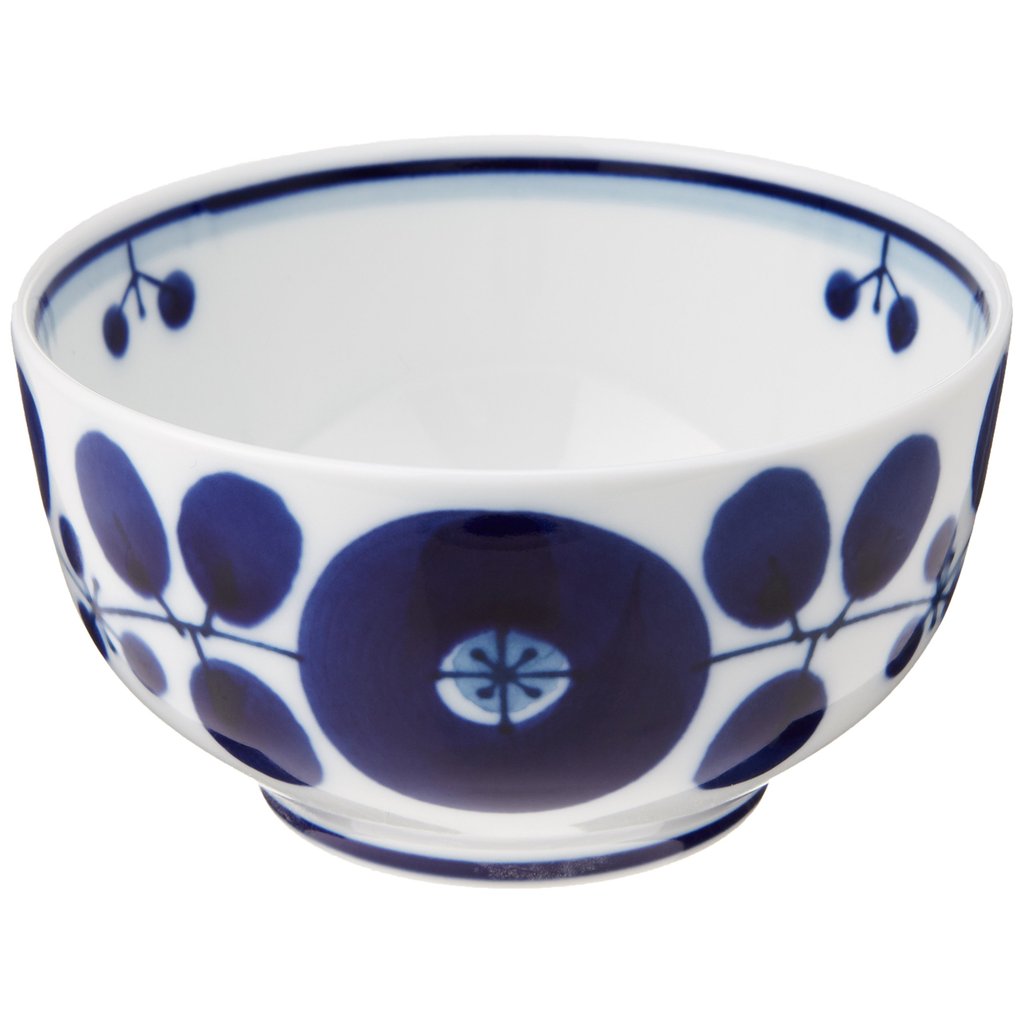 Hakusan Porcelain Dessert Cup in Blue Bloom - Japanese Made, Approximately 10x5.5cm, Hasami Ware, Perfect for Stylish Desserts, Model ama-749929.