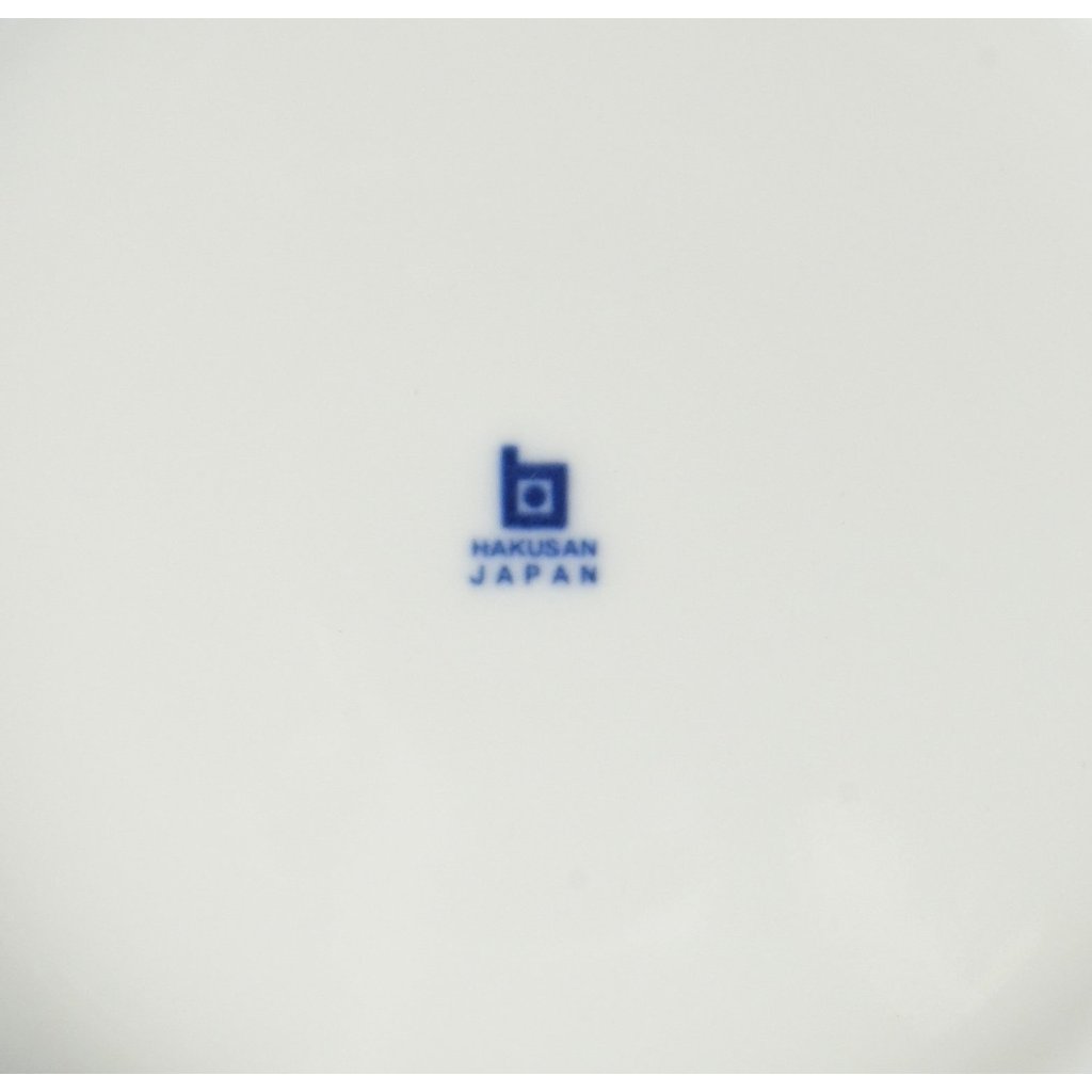 Hakusan Pottery Blue Bloom Bowl L, approximately 21.5×8 cm, Hasami Yaki, Made in Japan. Perfect for serving and showcasing your favorite dishes.