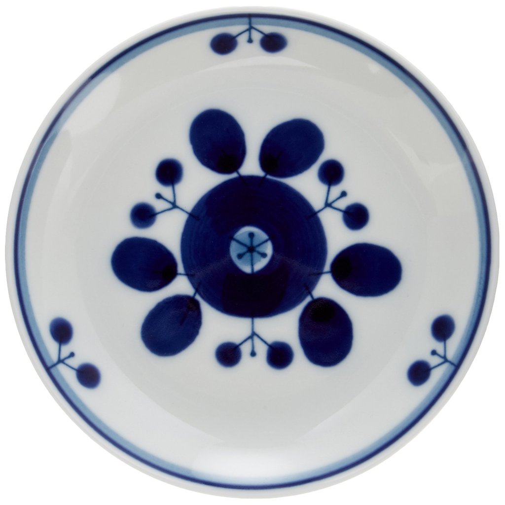 Hakuji Pottery Bloom Bouquet Blue Plate S, Approximately 11cm, Made in Hasami, Japan - Elegant Japanese Ceramic Dinnerware. Perfect for Serving and Display!